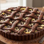 Cuore e ossa protette con la crostata Black&White, ricotta e cioccolato, che porta il buonumore