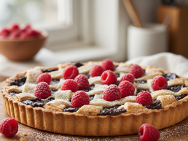 Buon anno con la Linzer Torte ai lamponi e cioccolato amaro, un dolce drenante e bruciagrassi
