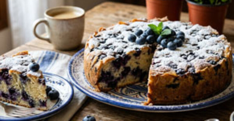 Più sane e più belle con la torta greca ai limoni e mirtilli